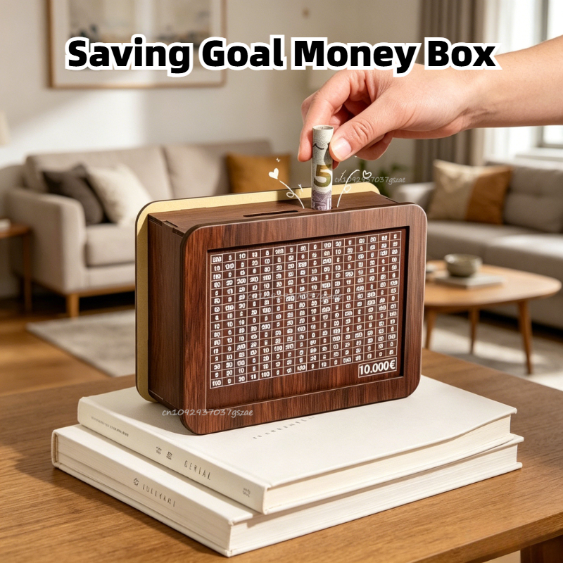 Saving Goal Wooden Money Bank  - Kids Education Savings recension och pris