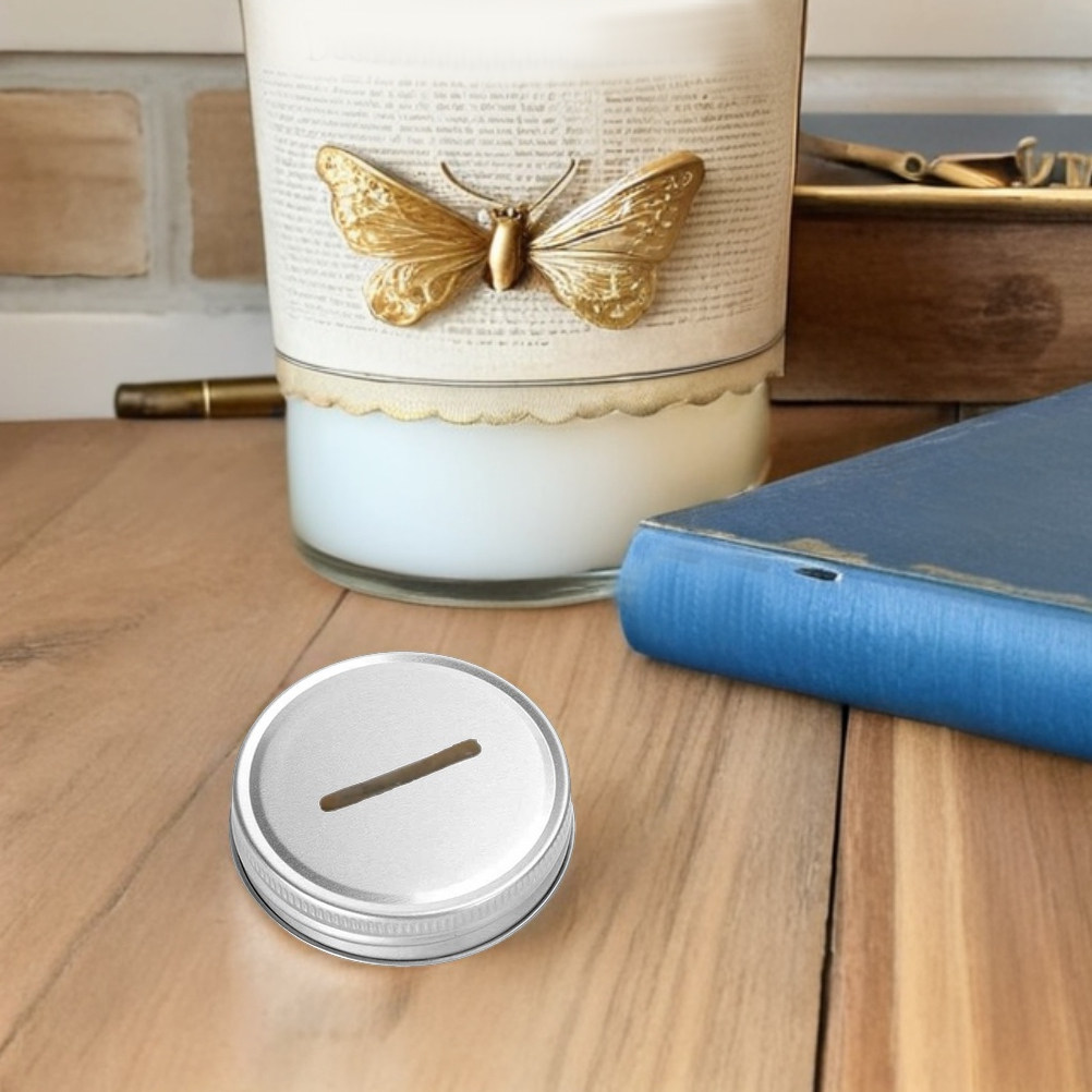 8Pcs Metal Mason Jar Coin Slot - Kids Education Savings recension och pris