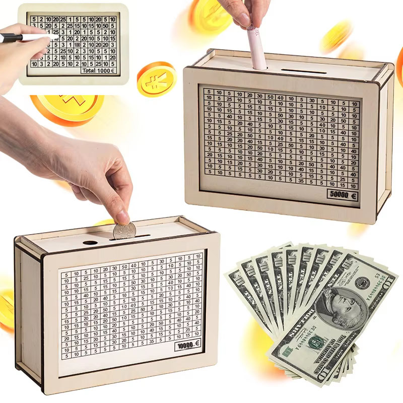 1-4PCS  Wooden Money Savings J - Kids Education Savings recension och pris