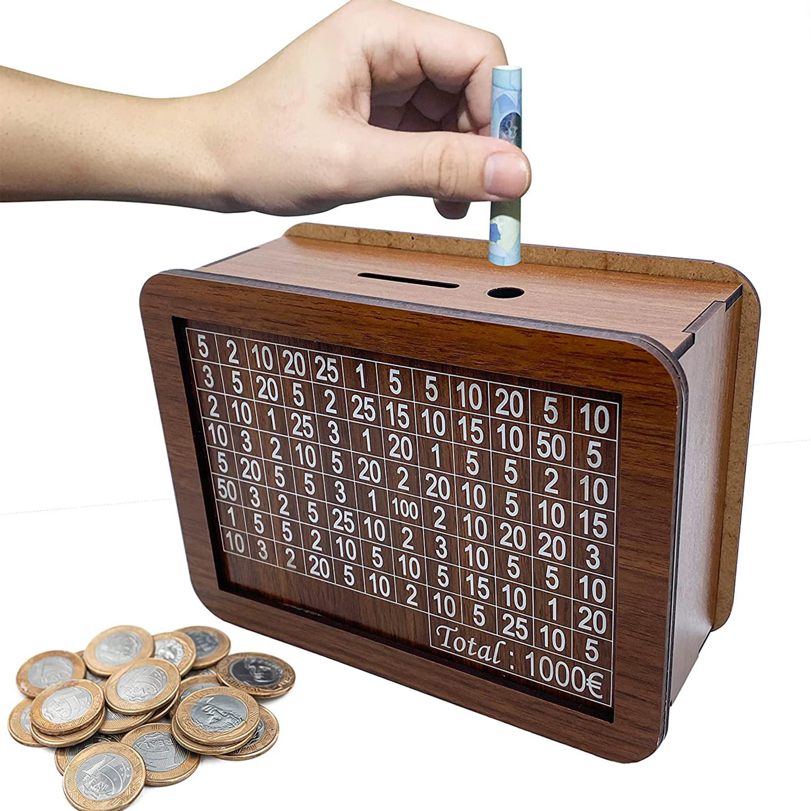 Wooden Piggy Bank Coin Box Cra - Kids Education Savings recension och pris