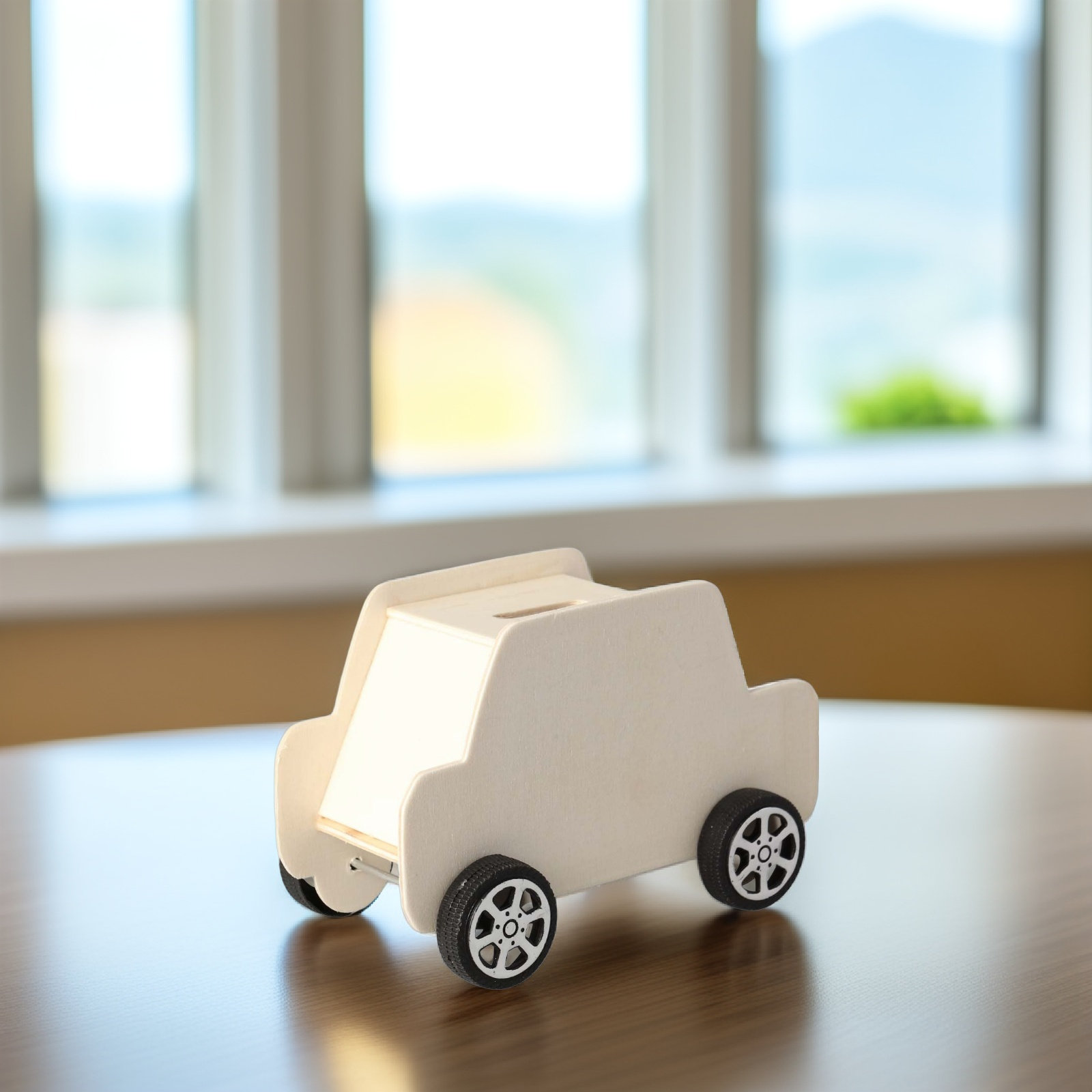 Wooden Car Piggy Bank DIY Colo - Kids Education Savings recension och pris