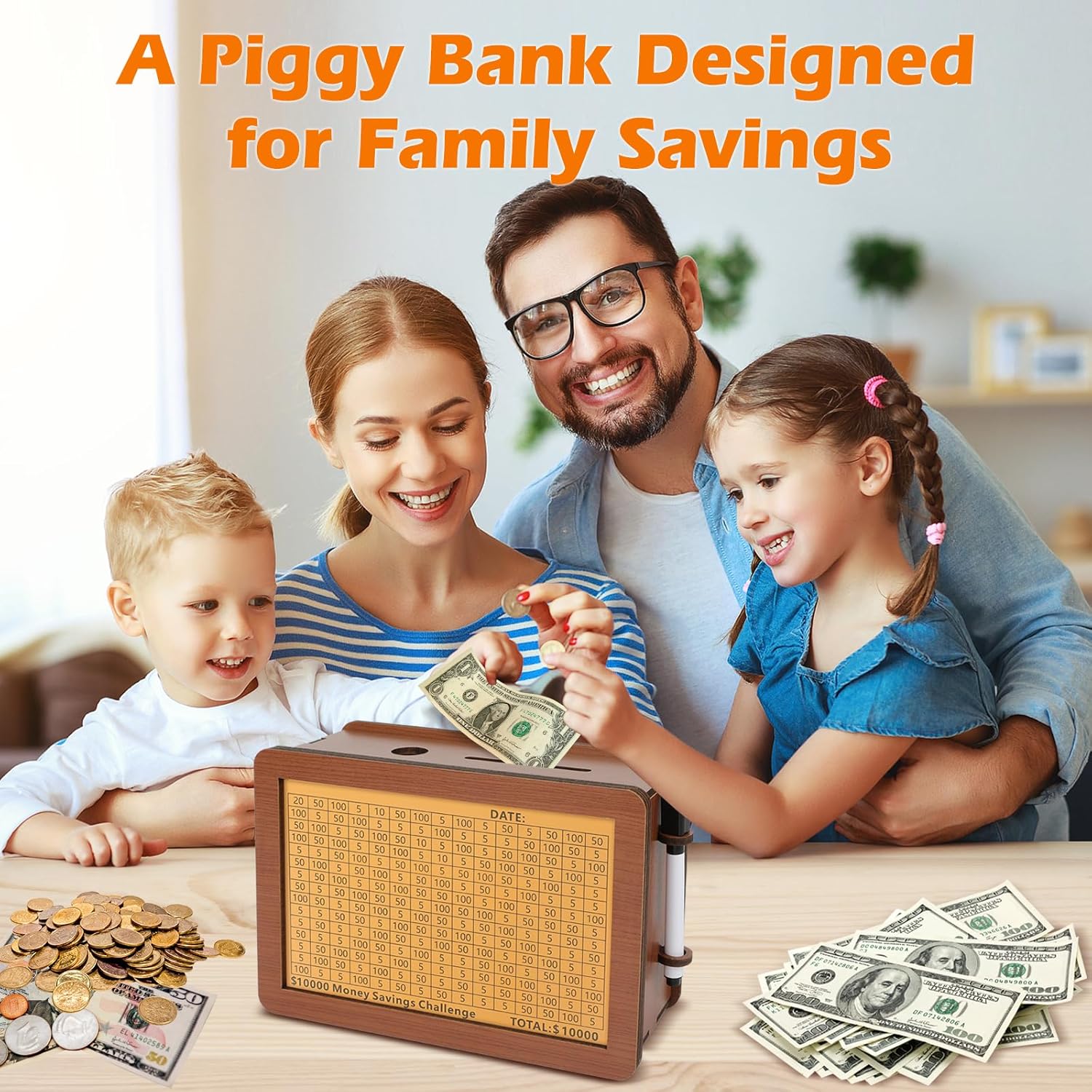 Reusable Wooden Money Saving B - Kids Education Savings recension och pris